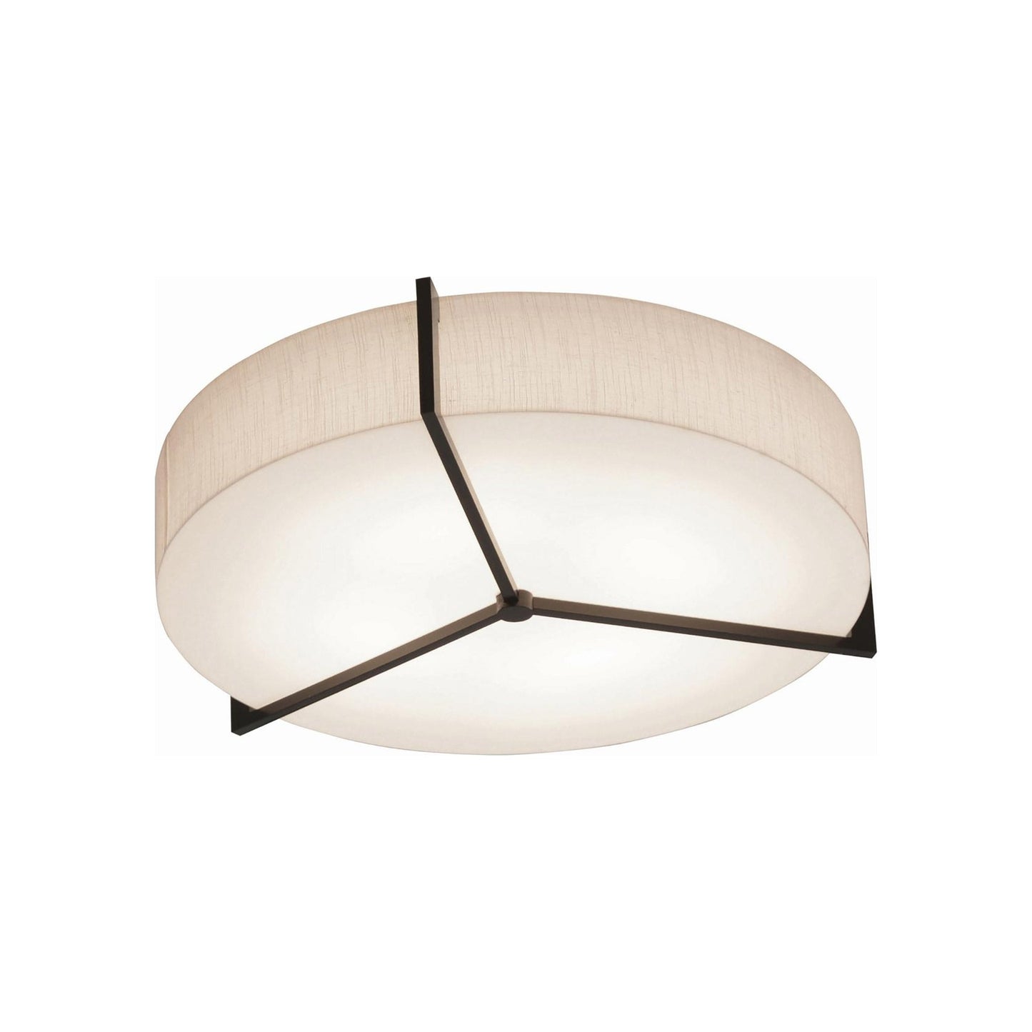 Apex LED Flush Mount Ceiling Light in Jute/Espresso (21.25-Inch).