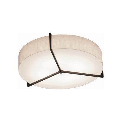 Apex LED Flush Mount Ceiling Light in Jute/Espresso (21.25-Inch).