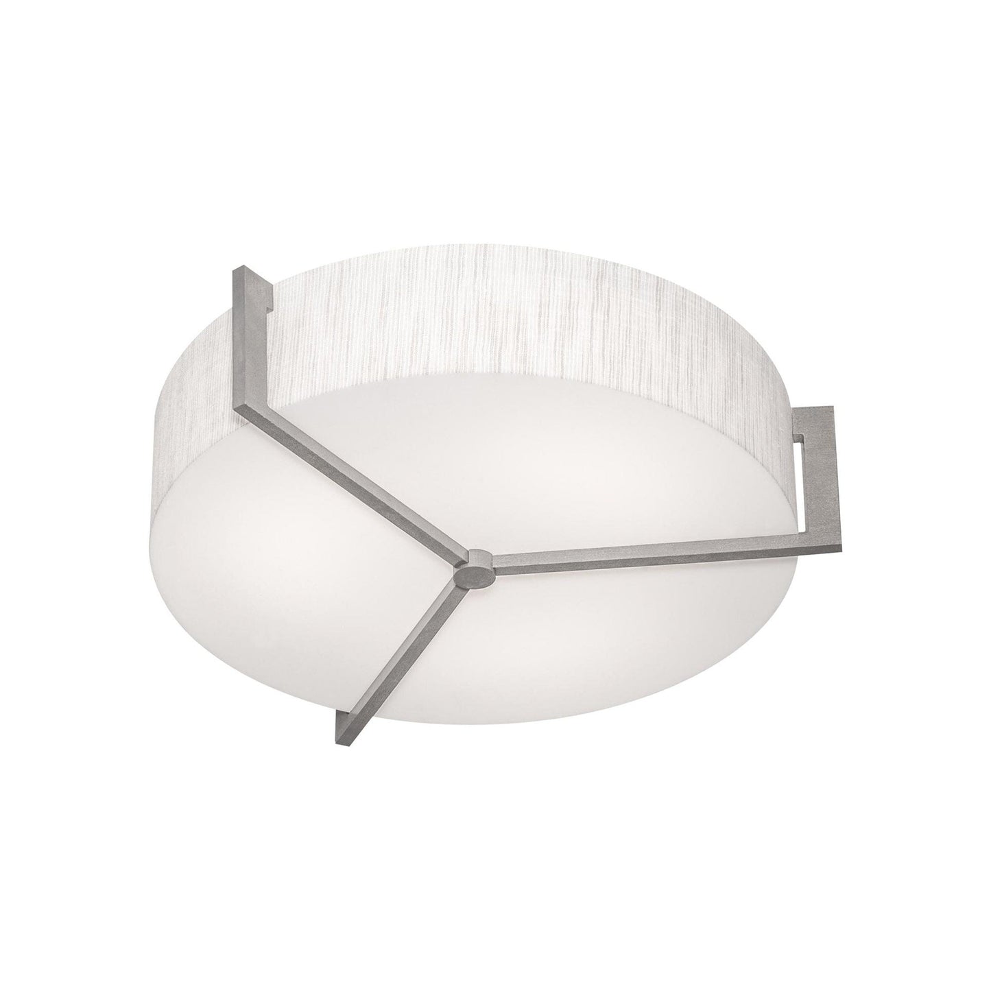 Apex LED Flush Mount Ceiling Light in Jute/Weathered Grey (21.25-Inch).