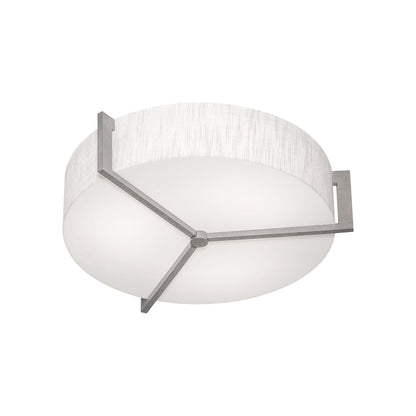 Apex LED Flush Mount Ceiling Light in Jute/Weathered Grey (21.25-Inch).