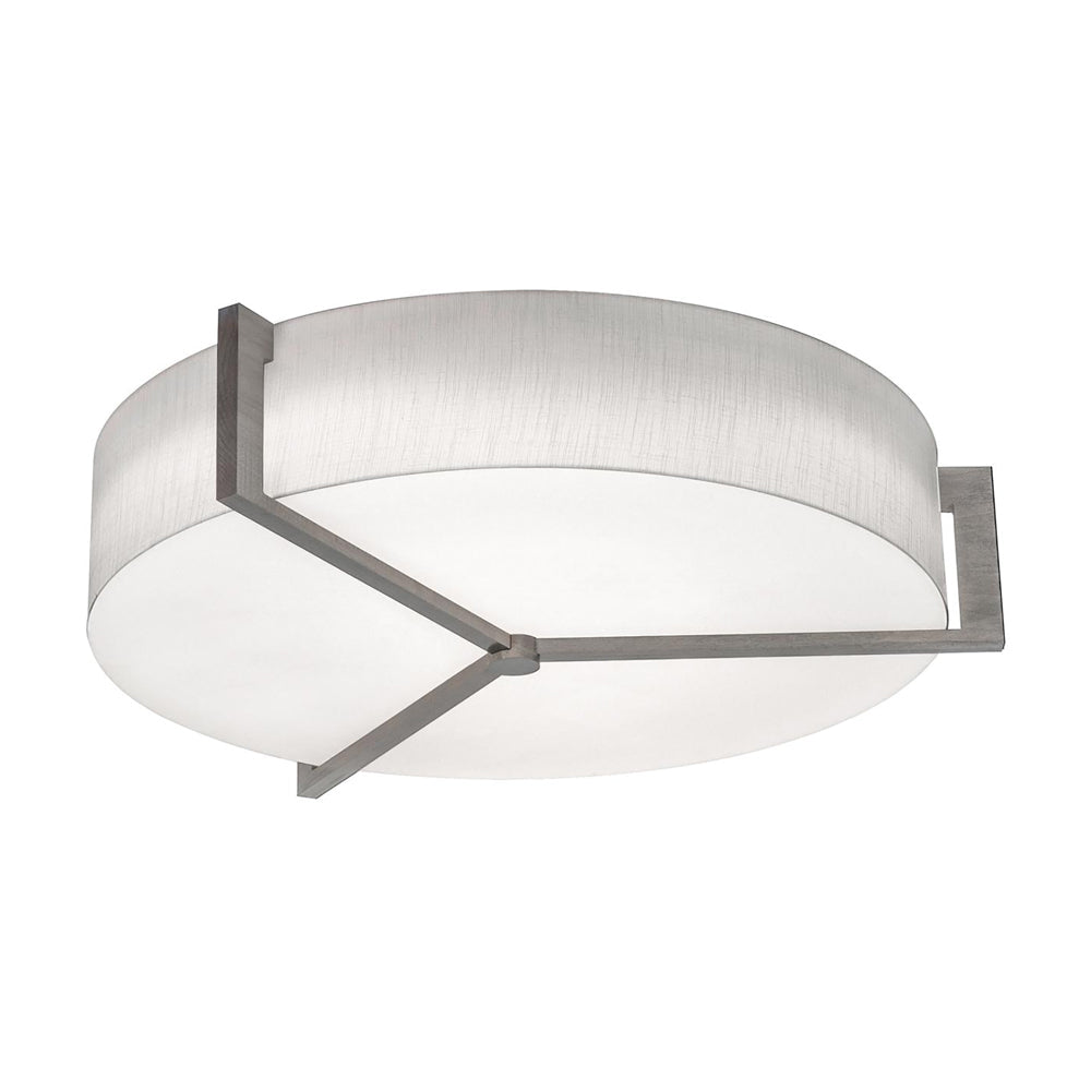 Apex LED Flush Mount Ceiling Light in Linen White/Weathered Grey (21.25-Inch).