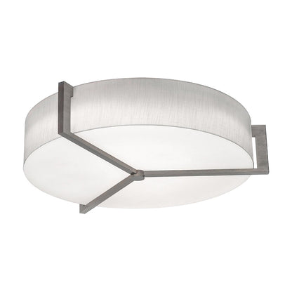 Apex LED Flush Mount Ceiling Light in Linen White/Weathered Grey (21.25-Inch).