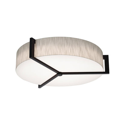 Apex LED Flush Mount Ceiling Light in Jute/Espresso (27.25-Inch).