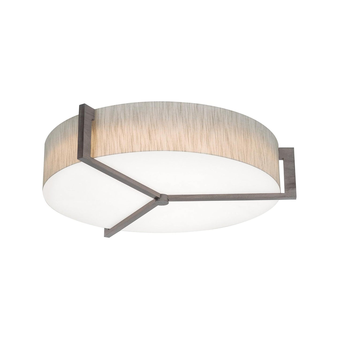 Apex LED Flush Mount Ceiling Light in Jute/Weathered Grey (27.25-Inch).