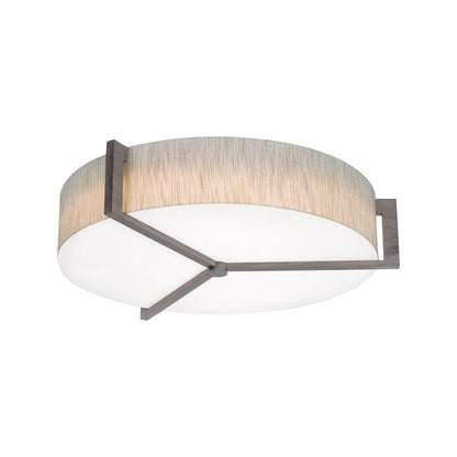 Apex LED Flush Mount Ceiling Light in Jute/Weathered Grey (27.25-Inch).