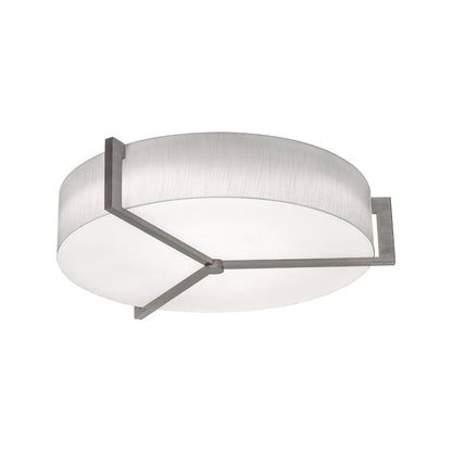 Apex LED Flush Mount Ceiling Light in Linen White/Weathered Grey (27.25-Inch).