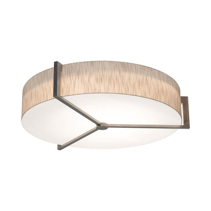 Apex LED Flush Mount Ceiling Light in Jute/Weathered Grey (33.38-Inch).