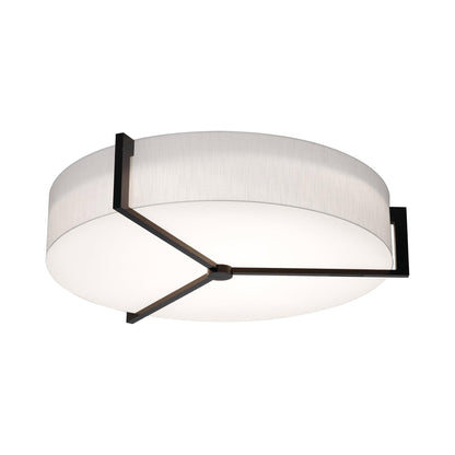 Apex LED Flush Mount Ceiling Light in Linen White/Espresso (33.38-Inch).