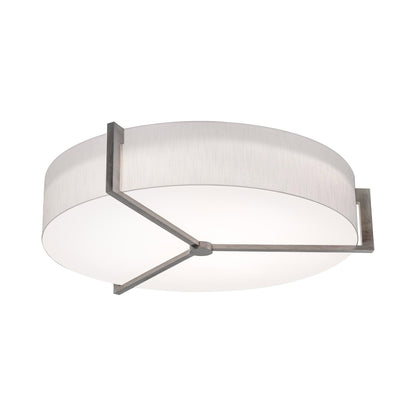 Apex LED Flush Mount Ceiling Light in Linen White/Weathered Grey (33.38-Inch).