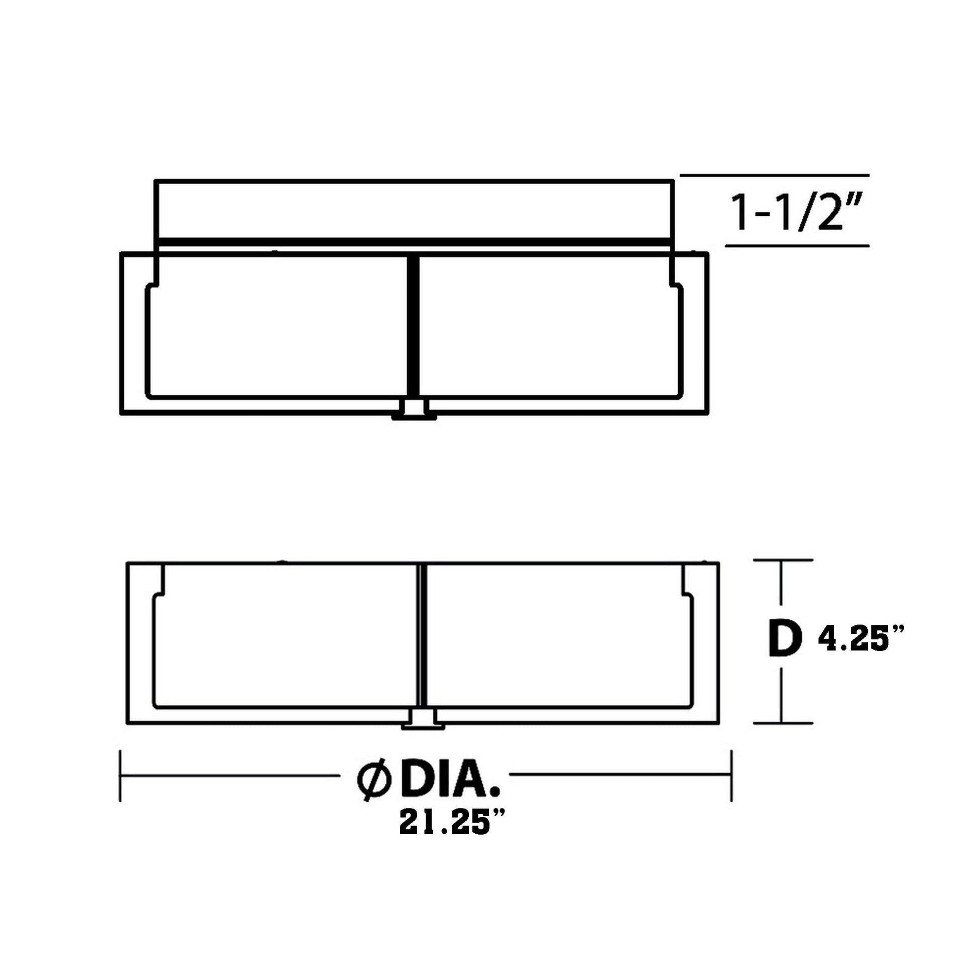 Apex LED Flush Mount Ceiling Light - line drawing.