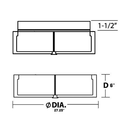 Apex LED Flush Mount Ceiling Light - line drawing.