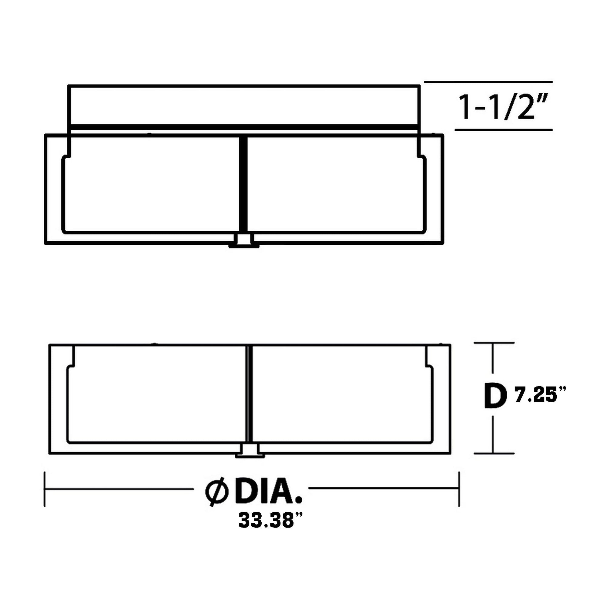Apex LED Flush Mount Ceiling Light - line drawing.