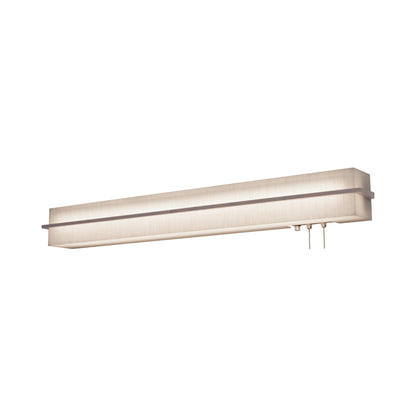 Apex LED Overbed Wall Light in Linen White/Weathered Grey (38-Inch).