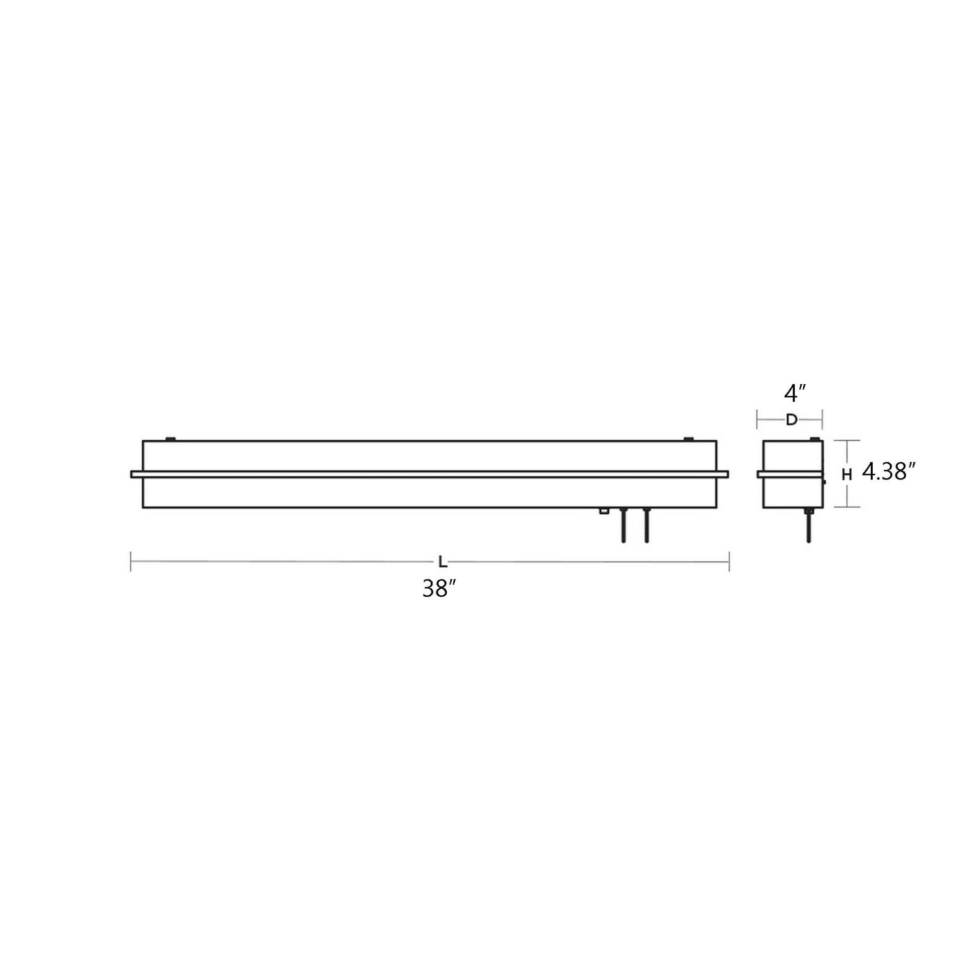 Apex LED Overbed Wall Light - line drawing.