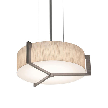 Apex LED Pendant Light in Jute/Weathered Grey (14.25-Inch).