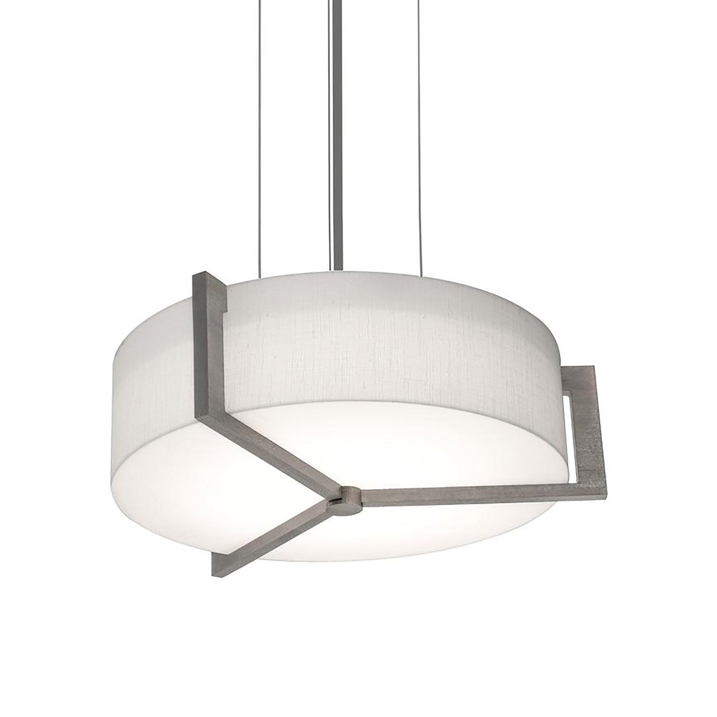 Apex LED Pendant Light in Linen White/Weathered Grey (14.25-Inch).