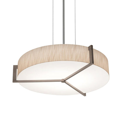 Apex LED Pendant Light in Jute/Weathered Grey (21.25-Inch).