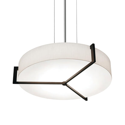 Apex LED Pendant Light in Linen White/Espresso (21.25-Inch).