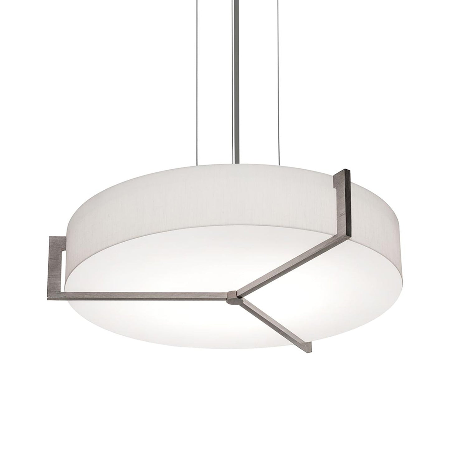 Apex LED Pendant Light in Linen White/Weathered Grey (21.25-Inch).