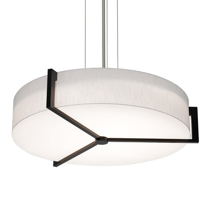 Apex LED Pendant Light in Linen White/Espresso (33.38-Inch).