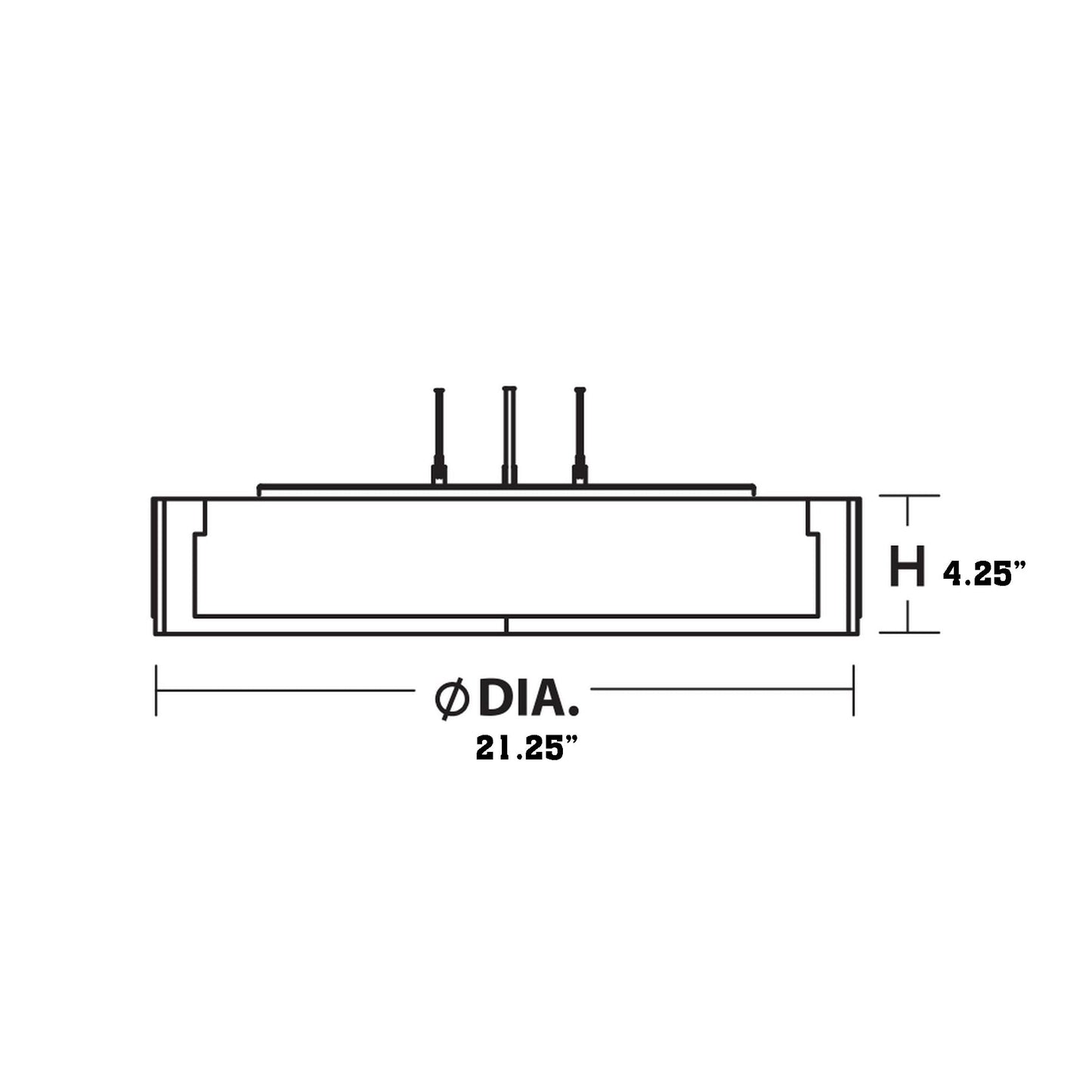 Apex LED Pendant Light - line drawing.