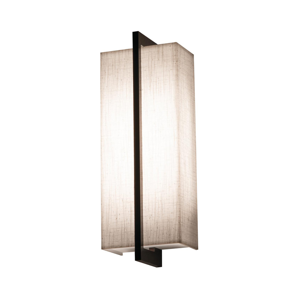 Apex LED Wall Light in Linen White/Espresso.