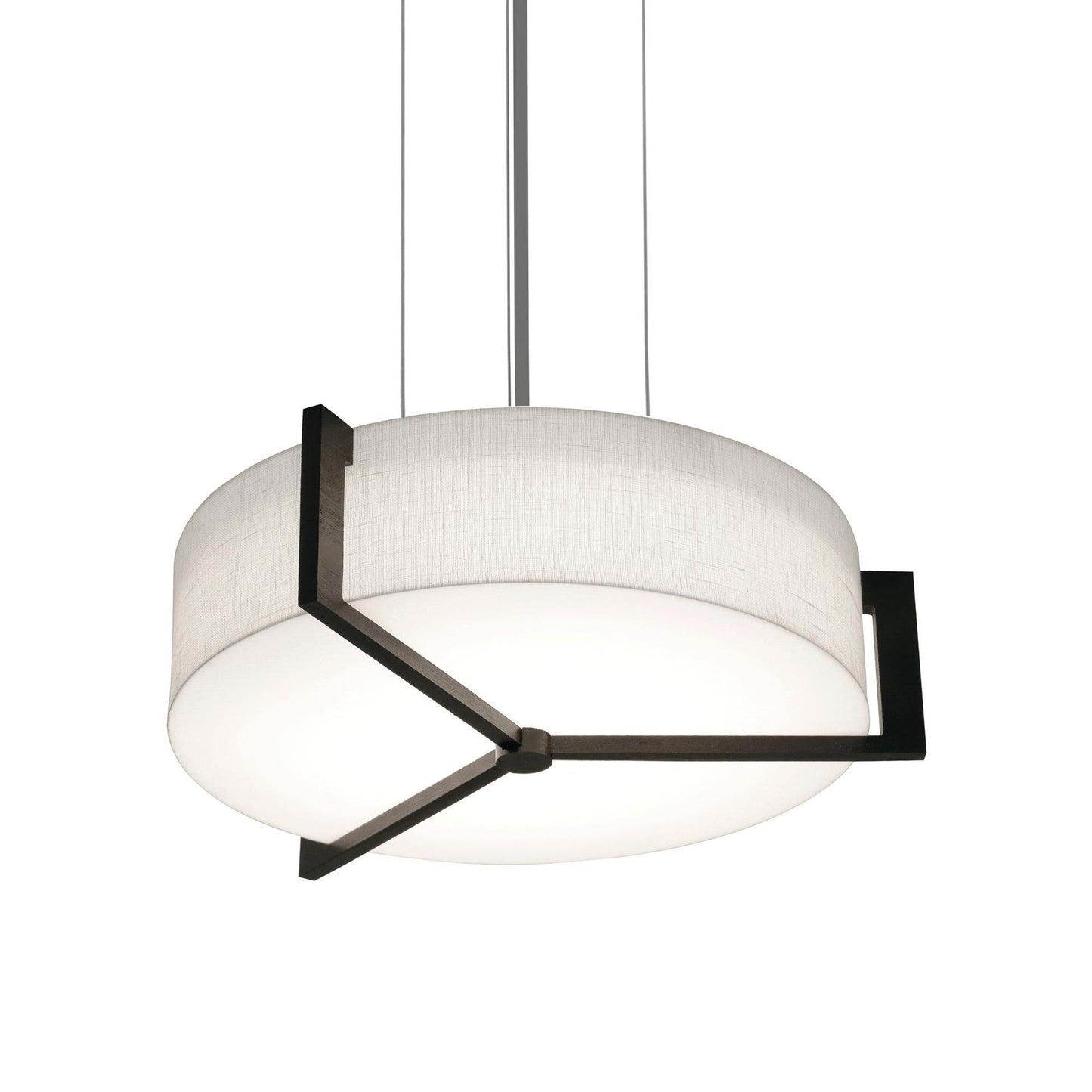 Apex Pendant Light in Linen White/Espresso (14.25-Inch).