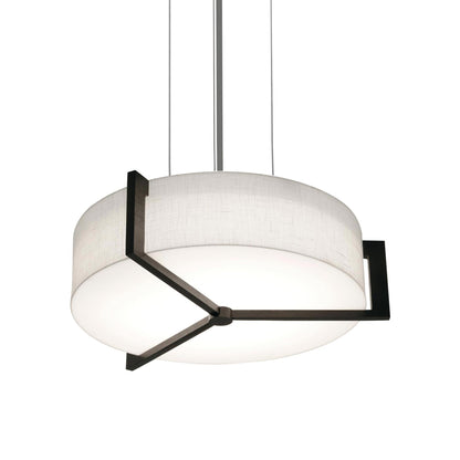 Apex Pendant Light in Linen White/Espresso (14.25-Inch).