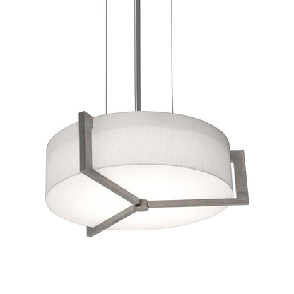 Apex Pendant Light in Linen White/Weathered Grey (14.25-Inch).