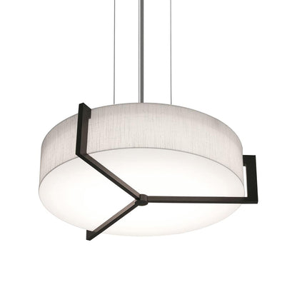 Apex Pendant Light in Linen White/Espresso (17-Inch).