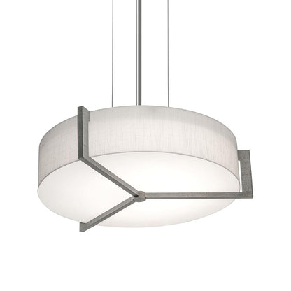 Apex Pendant Light in Linen White/Weathered Grey (17-Inch).