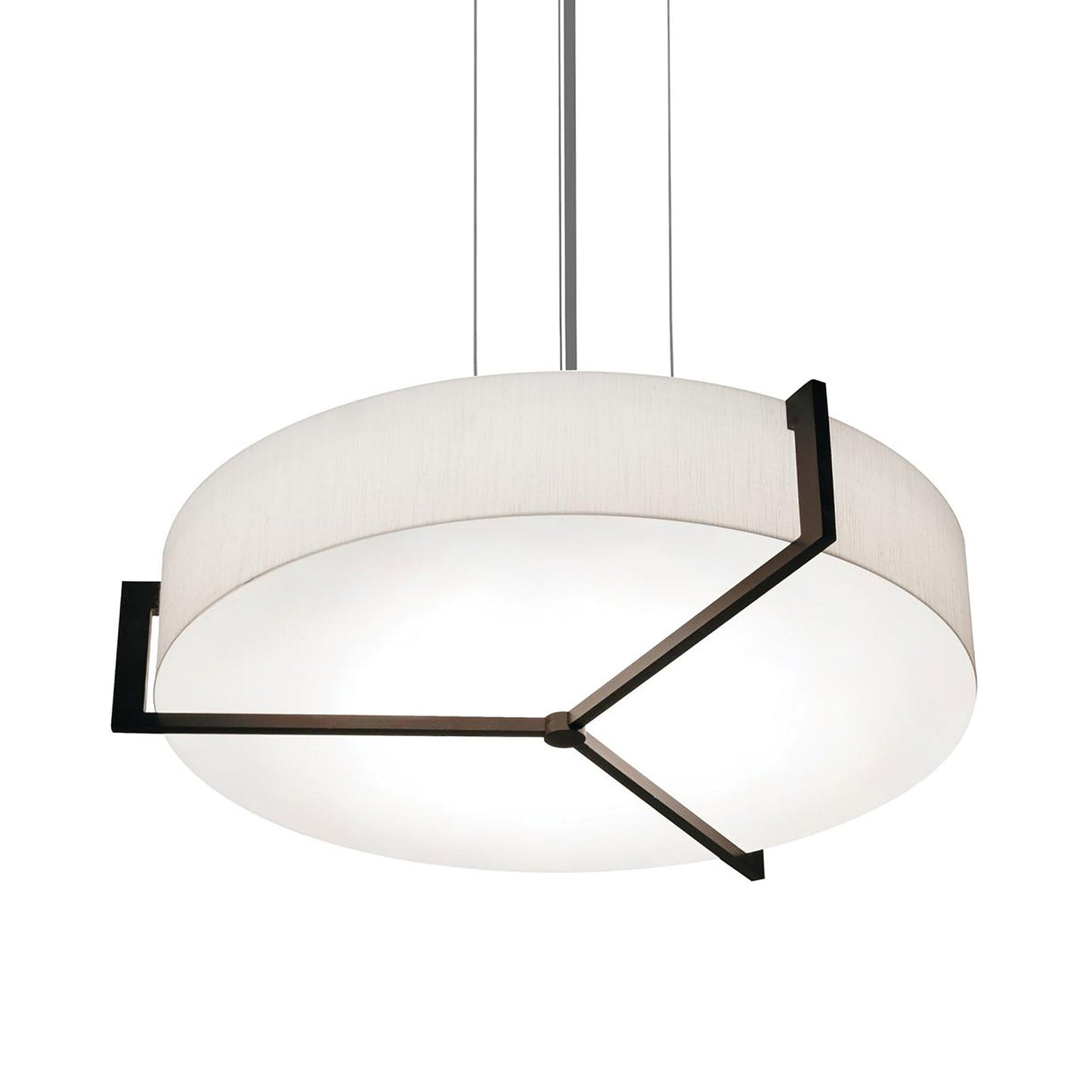 Apex Pendant Light in Linen White/Espresso (21.25-Inch).