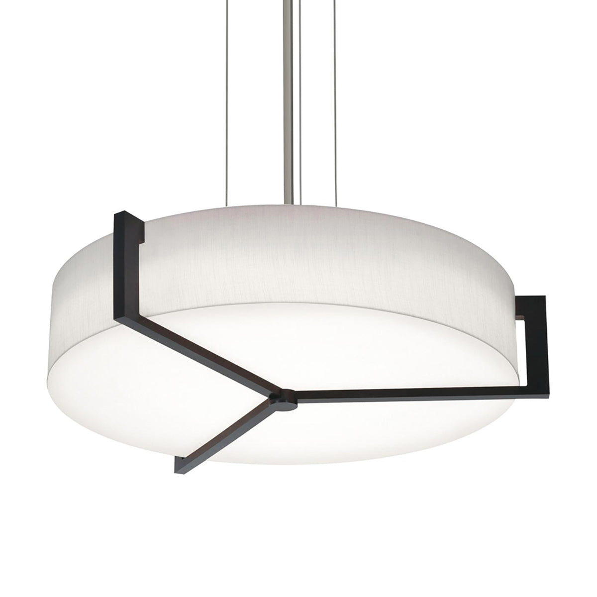 Apex Pendant Light in Linen White/Espresso (27.25-Inch).
