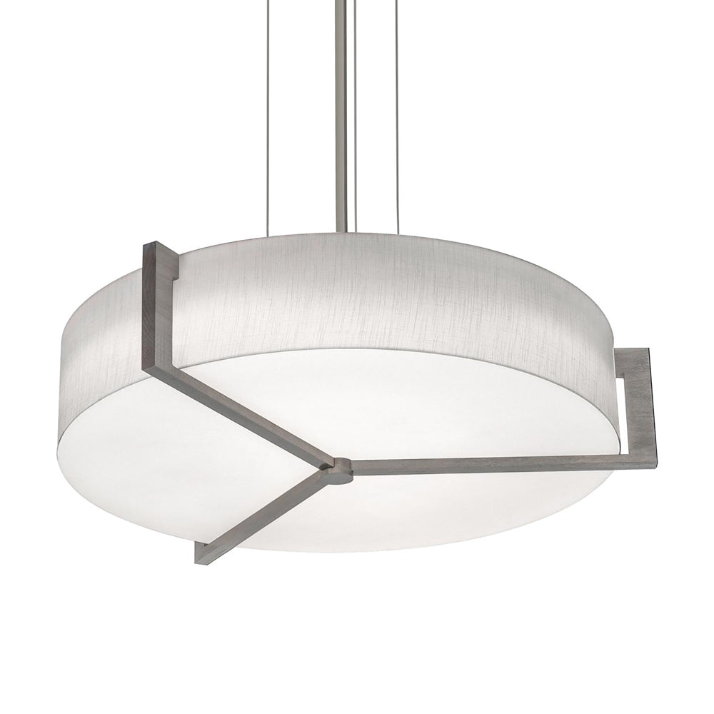 Apex Pendant Light in Linen White/Weathered Grey (27.25-Inch).
