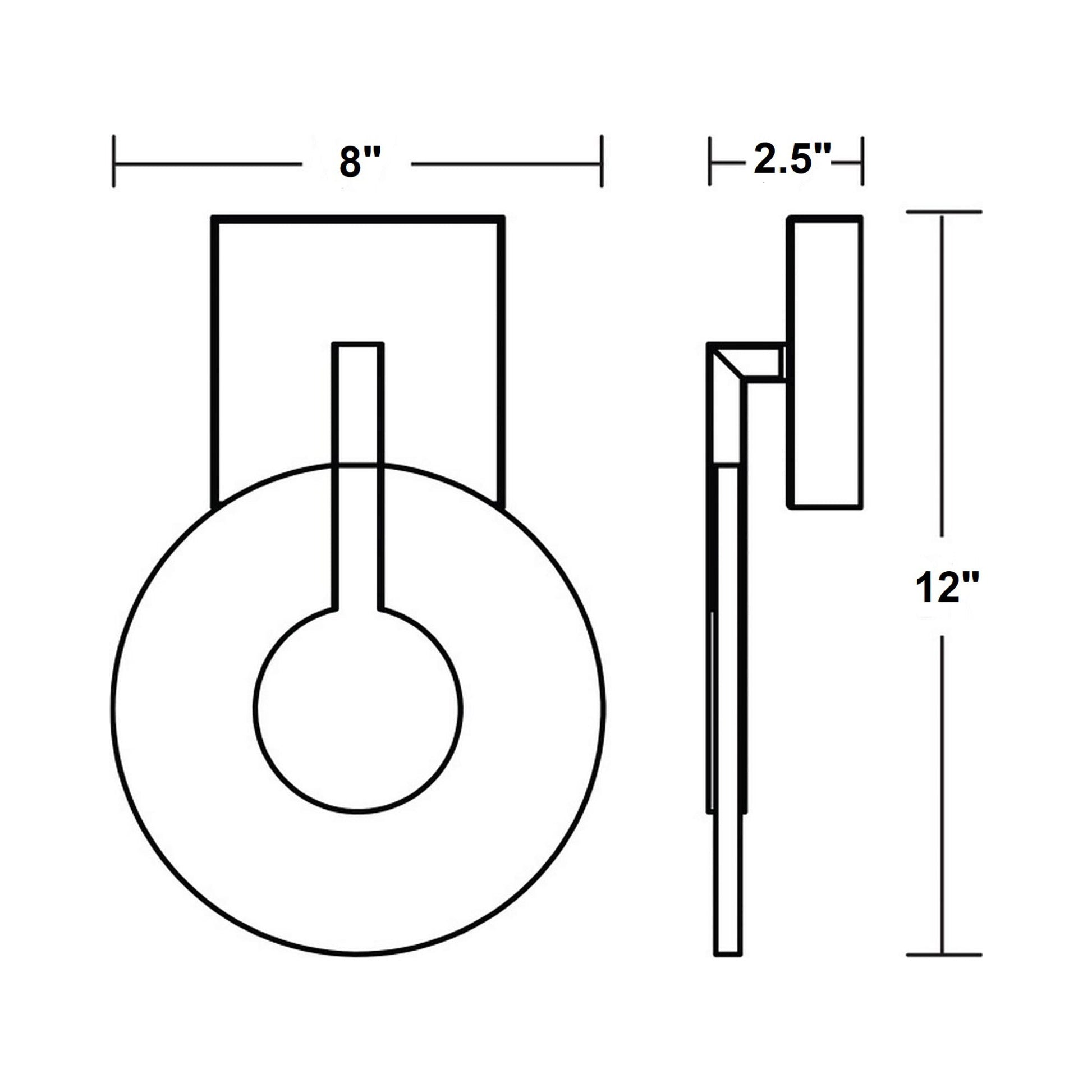 Apollo LED Wall Light - line drawing.