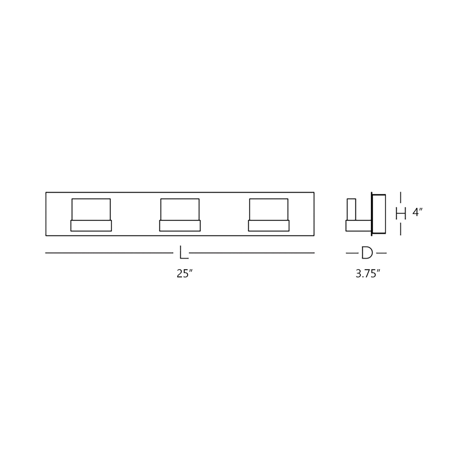 Arlo LED Bath Vanity Light - line drawing.