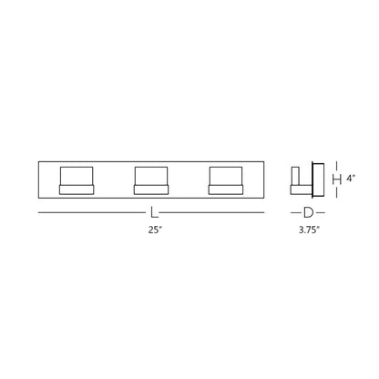 Arlo LED Bath Vanity Light - line drawing.