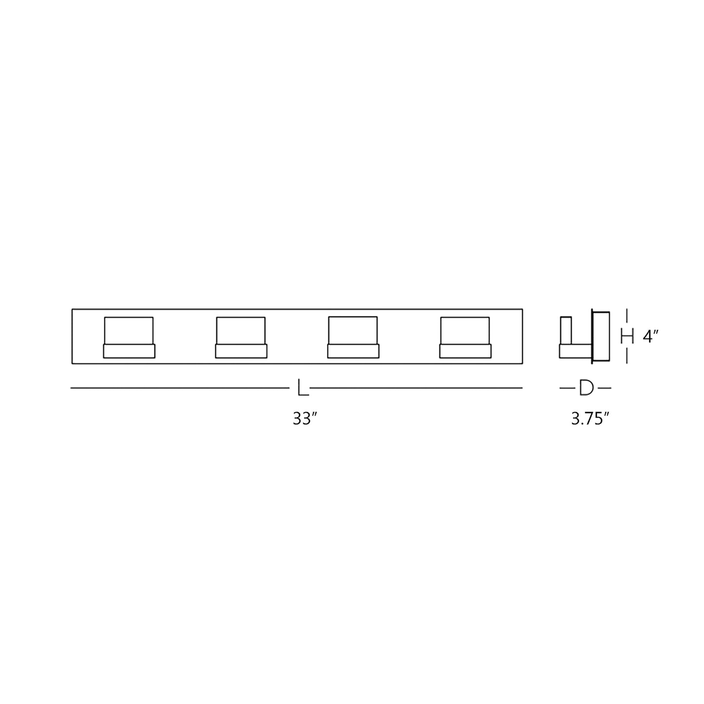 Arlo LED Bath Vanity Light - line drawing.
