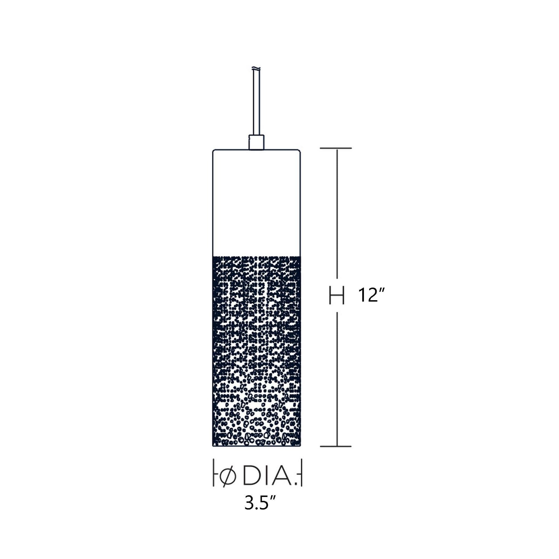 Ash LED Pendant Light - line drawing.