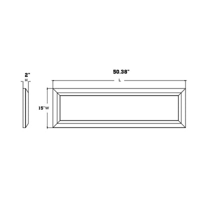 Atlas Linear LED Flush Mount Ceiling Light - line drawing.