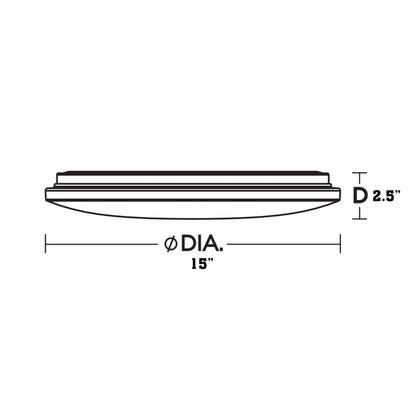 Aurora LED Flush Mount Ceiling Light - line drawing.