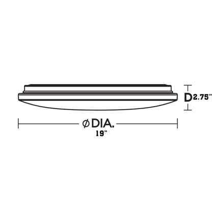 Aurora LED Flush Mount Ceiling Light - line drawing.