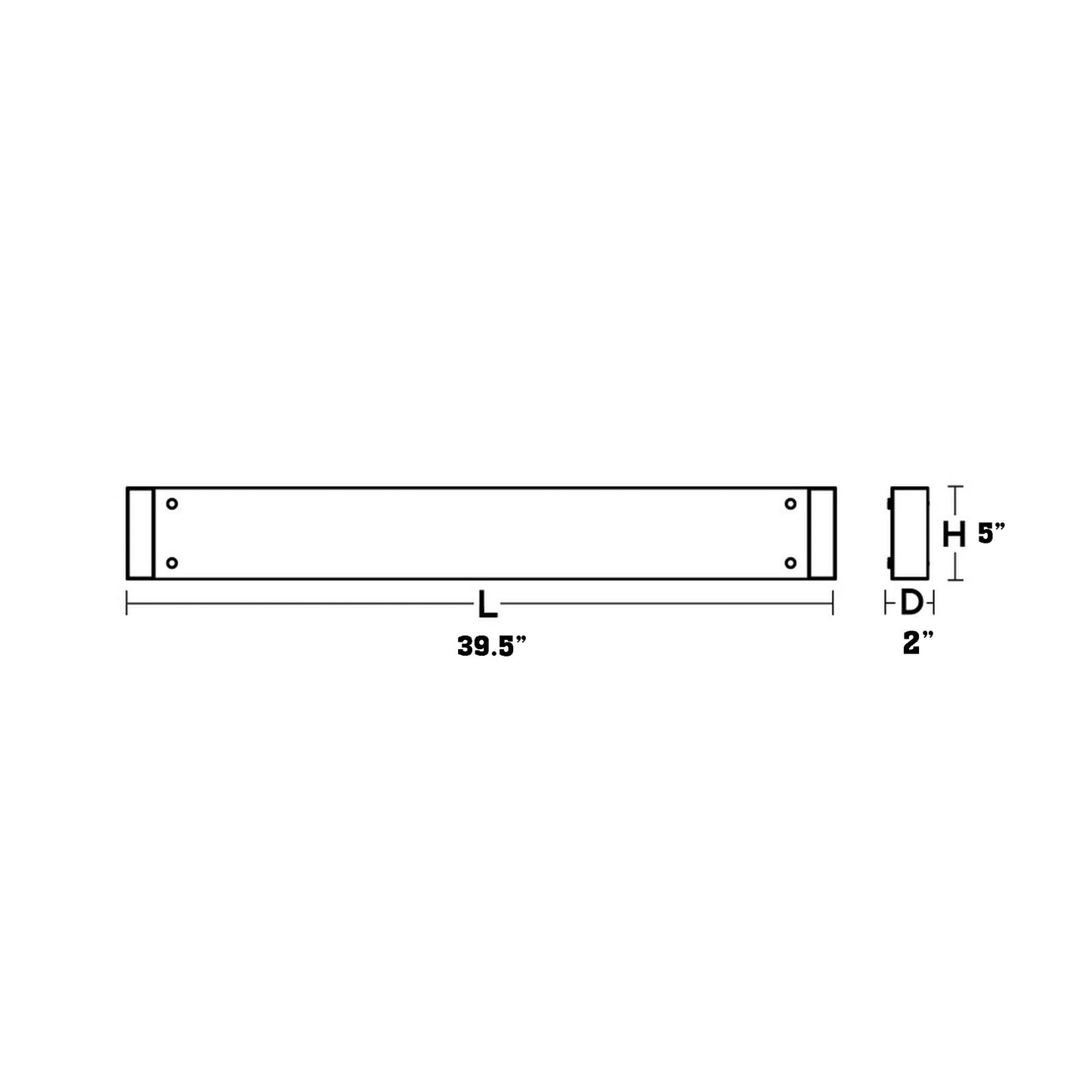 Avanti LED Bath Vanity Light - line drawing.