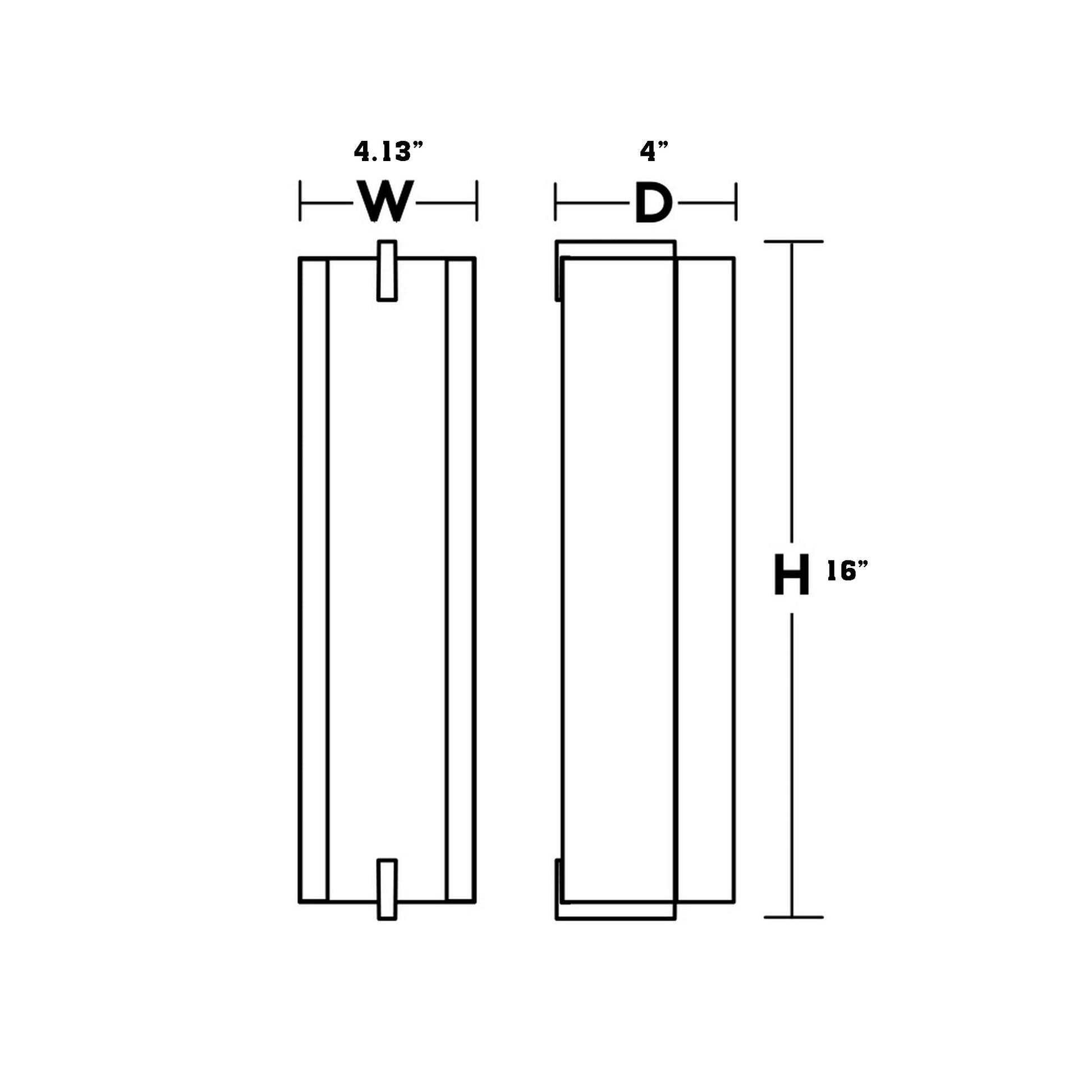 Axel LED Wall Light - line drawing.