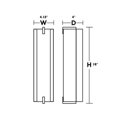 Axel LED Wall Light - line drawing.