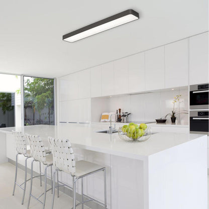 Bailey Linear LED Flush Mount Ceiling Light in kitchen.