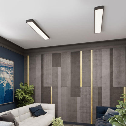 Bailey Linear LED Flush Mount Ceiling Light in living room.