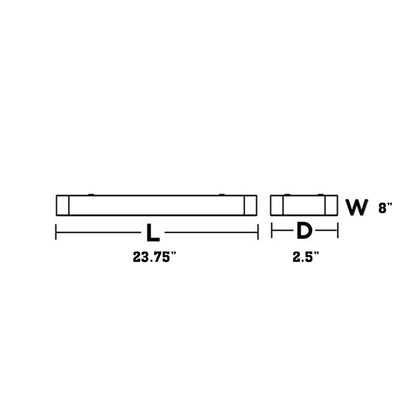 Bailey Linear LED Flush Mount Ceiling Light - line drawing.