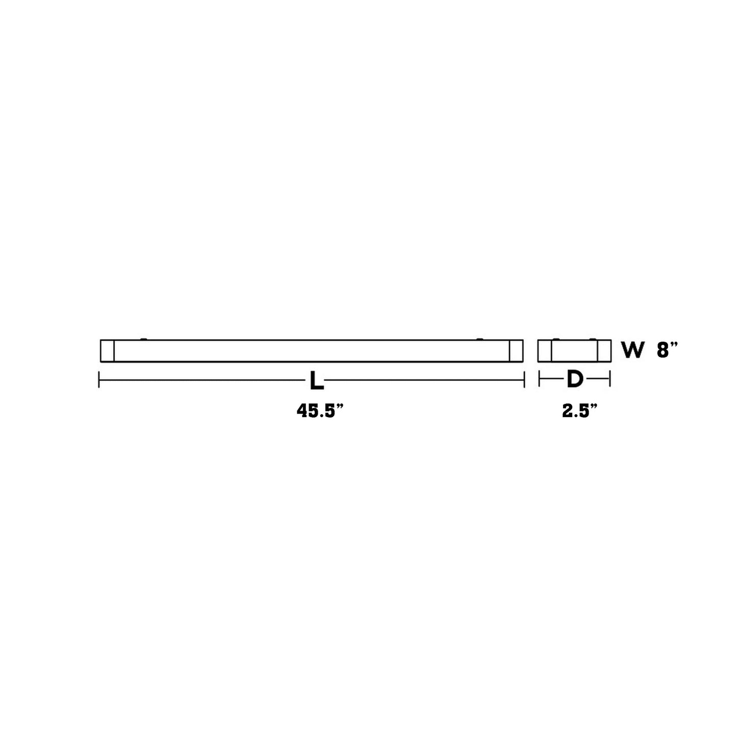 Bailey Linear LED Flush Mount Ceiling Light - line drawing.