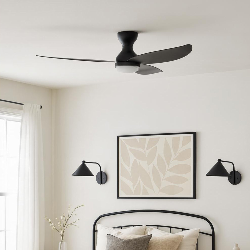 Banks LED Ceiling Fan in bedroom.